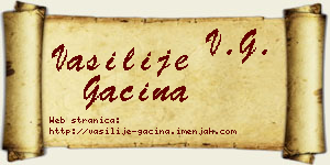 Vasilije Gaćina vizit kartica